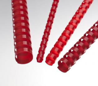 Plastové hřbety 38 mm, červené, 50ks v balení