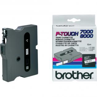 Brother páska černá na bílé, 6mm/15m, TX-211