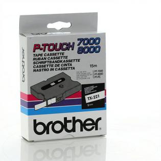 Brother páska černá na bílé, 9mm/15m, TX-221