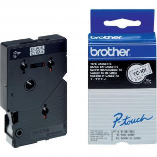Brother páska černá na čiré, 12mm/7,7m, TC-101
