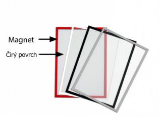 Magnetická informační kapsa A4, šedý rámeček