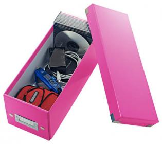Krabice Leitz Click &amp; Store - na CD / růžová