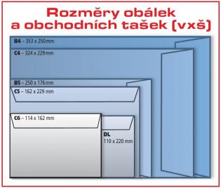 Obálky samolepicí na zásilky - DL, 240x132 mm, červené