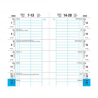 Diář kapesní PVC PASTELiNI - čtrnáctidenní / modrá