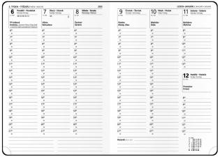Diář NUBA - týdenní A5 / antracitová