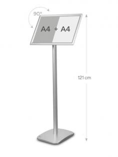 Informační tabule na stojanu 100 cm s ostrými rohy - A3 na šířku i výšku